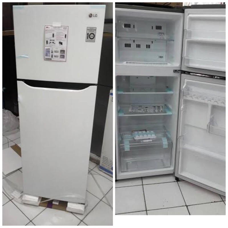 LG Kulkas 2 Pintu [202 L] GNB185SQWH 70 Watt Tanpa Bunga Es Kulkas
