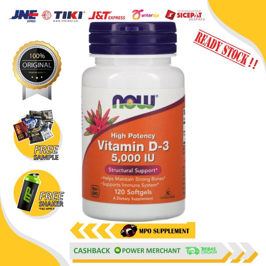 NOW Foods Vitamin D3 D3 D 5000 IU (120 softgels) ORIGINAL SEGEL