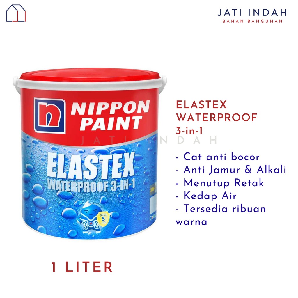 Jual Nippon Paint ELASTEX 1 Liter Cat Tembok Anti Bocor Waterproofing 3