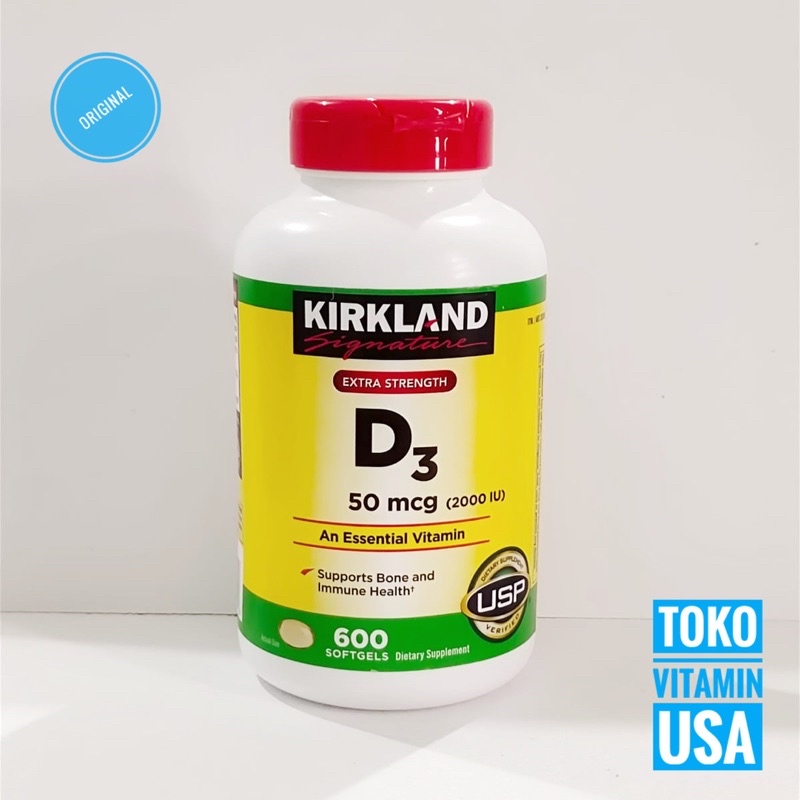 Jual Kirkland Signature Vitamin D3 2000 IU Isi 600 Softgels Kirkland