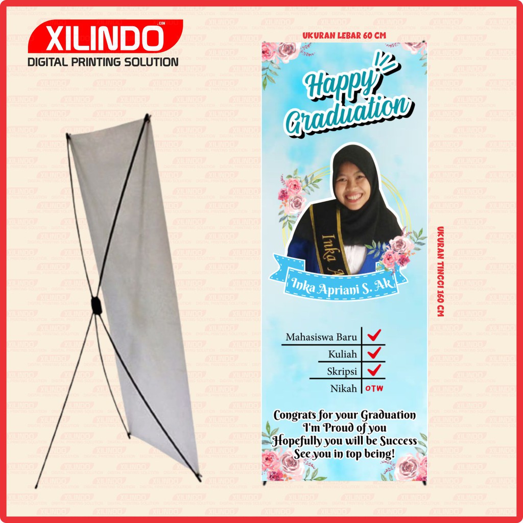 Jual PAKET STAND BANNER XBANNER ACARA WISUDA KELULUSAN CUSTOM