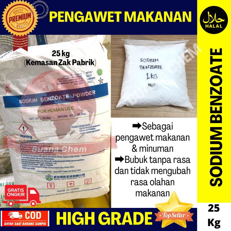 Jual Sodium Benzoate Food Grade 25 KG / Sodium Benzoat / Pengawet