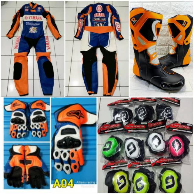 Jual Wearpack + Sarung Tangan Alpin + Sepatu Road Race + Sliding Pad. Perlengkapan Untuk Balap Aspal | Shopee Indonesia