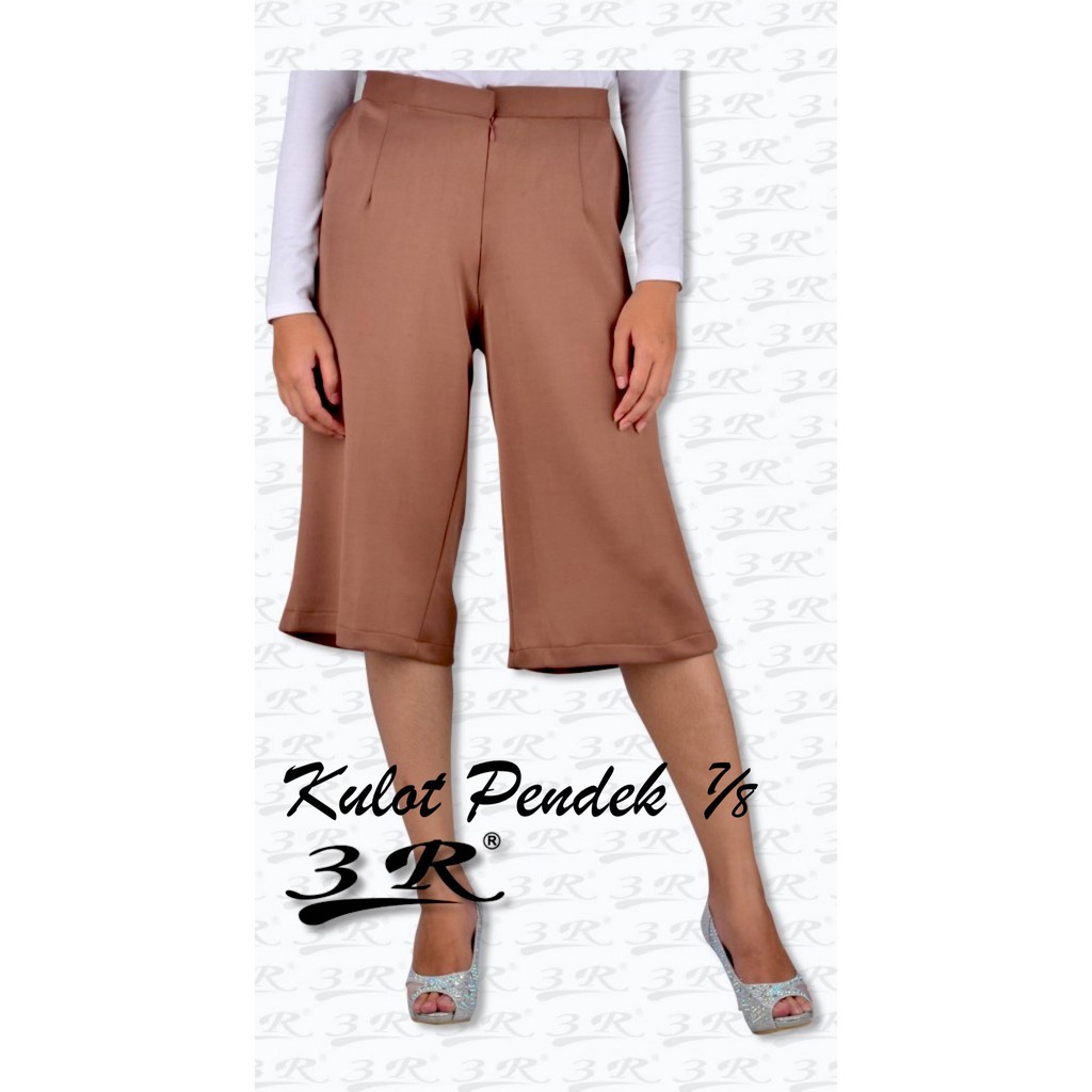 3R Celana Kulot Pendek Wanita 7/8 Cullote Pants Casual / Bahan Scuba Small Big Jumbo All