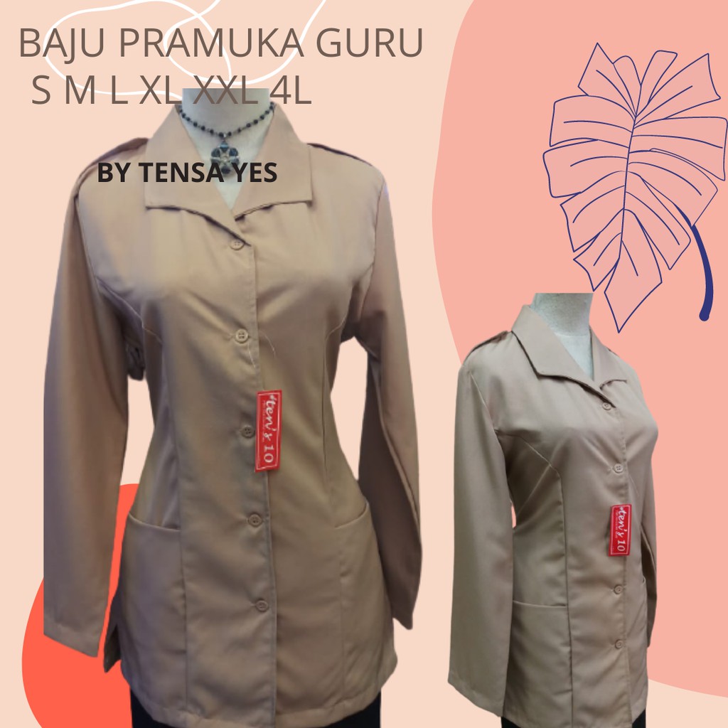 Seragam pramuka guru wanita "ATASAN SAJA" bahan poly katun charlene by