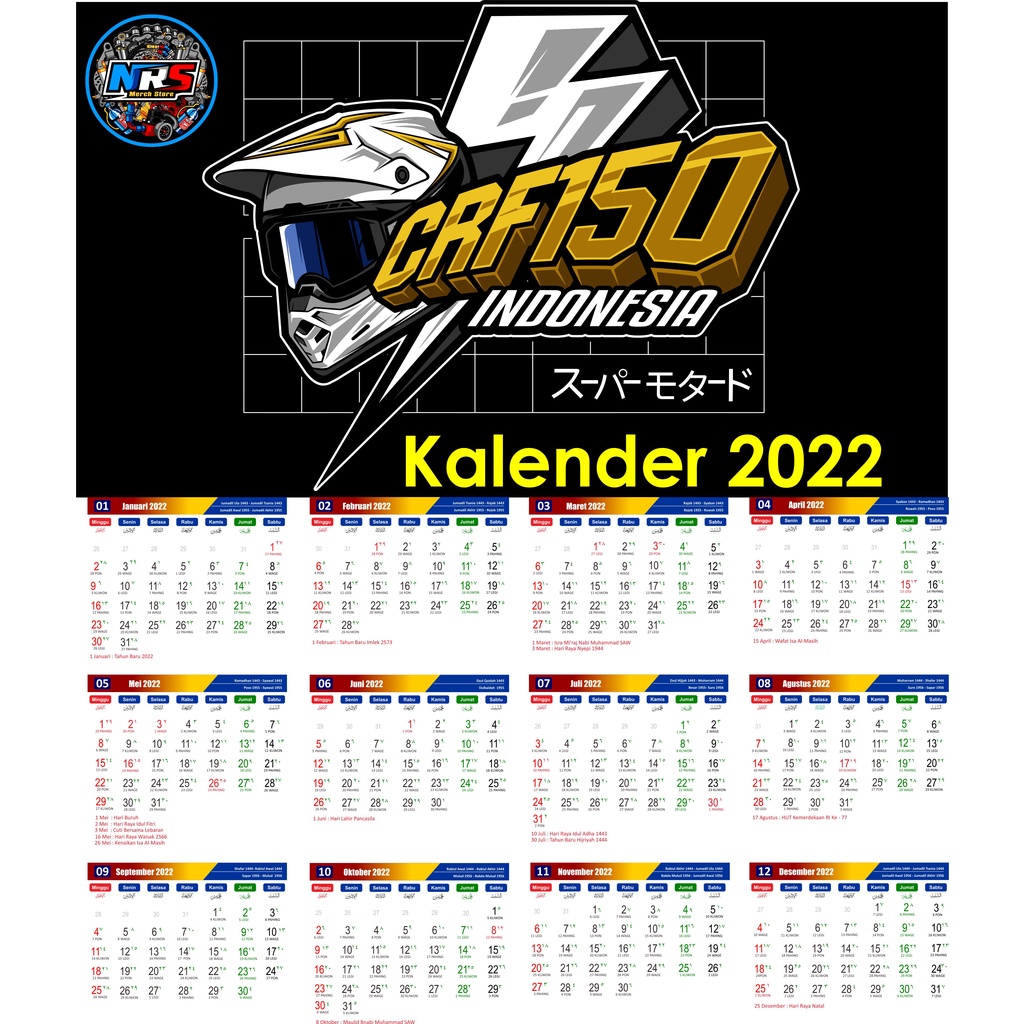 Jual Kalender 2022 Crf Indonesia|Shopee Indonesia