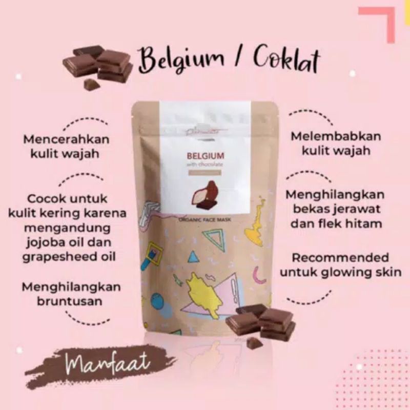 Jual Ready‼️ Organic Face Mask Belgium With Chocolate /Masker Organic /Masker Coklat | Shopee Indonesia