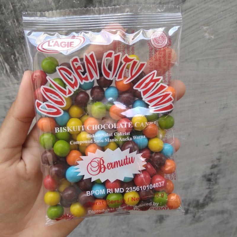 Jual Cokelat L'agie 2Pcs| Cokelat Permen|Coklat Biskuit|Coklat Warna-Warni| Coklat L'agie Golden Mini City | Shopee Indonesia