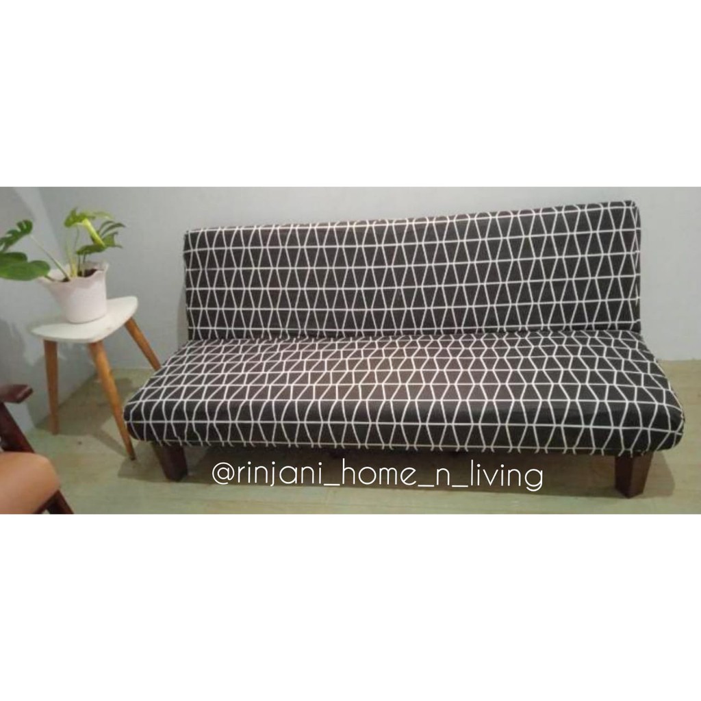 Jual Cover Sofa Bed (Motif Prismatik Hitam) Shopee Indonesia