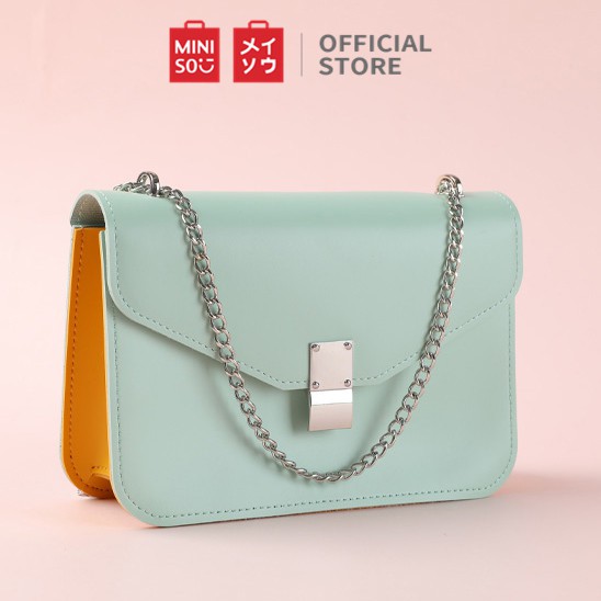 MINISO Tas Bahu Wanita Sederhana Tas Bahu Anak Perempuan Rantai Tas Bahu