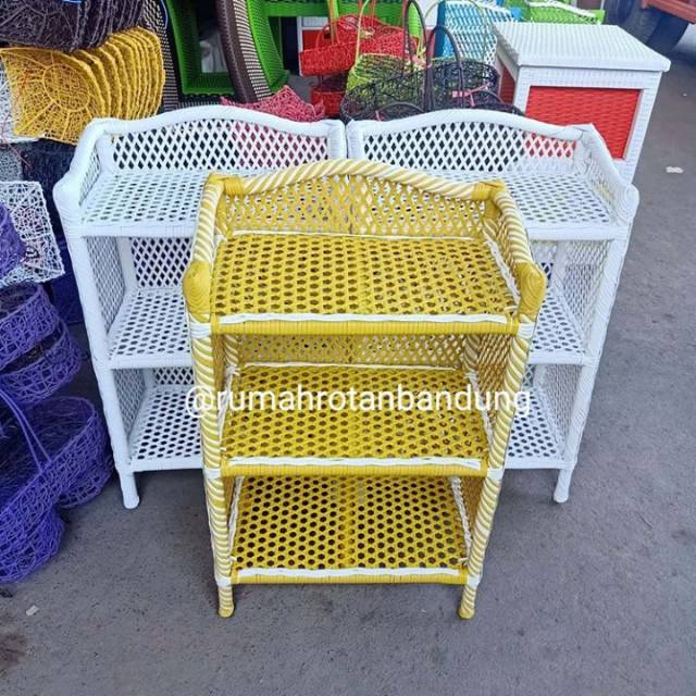 Rak Sepatu Rotan Sintetis rakdanrak