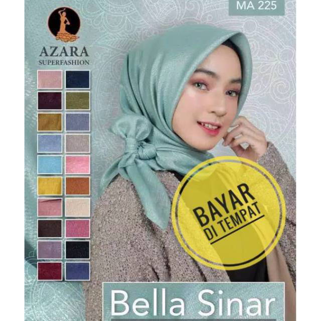 Jilbab segi empat bella shinar glowing azara Shopee Indonesia