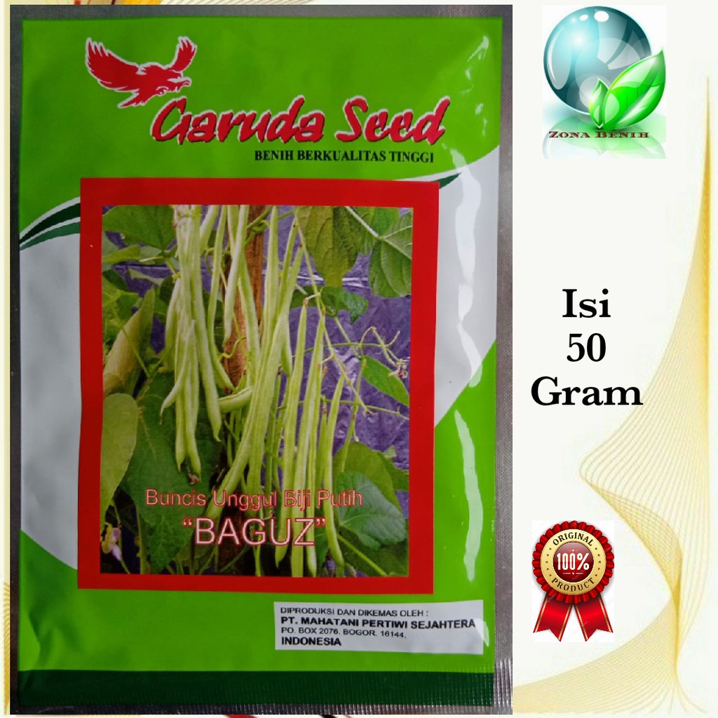 Isi 50 Gram Bibit Buncis BAGUZ Benih Buncis Biji Putih Bibit