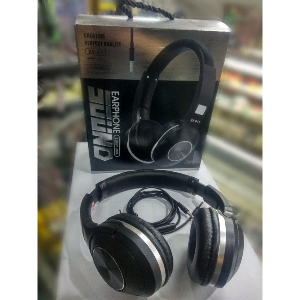 Jual Headphone SOUND Headset Wired 3.5mm Baru XY911 Wired Stereo