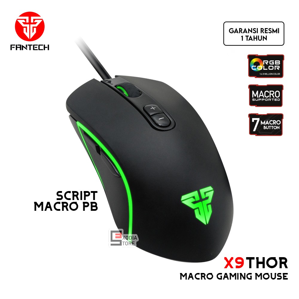 Fantech Gaming Mouse Macro X9 THOR RGB 7D Programmable 4800 Dpi