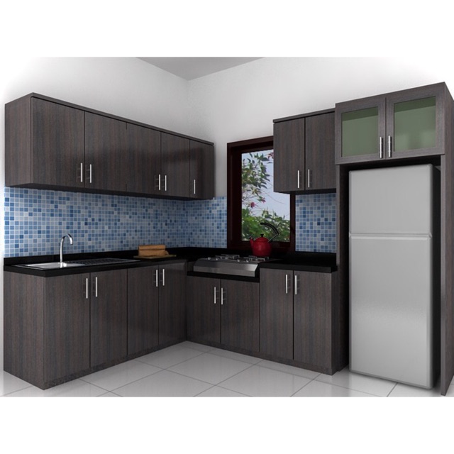 Jual Kitchen Set Dapur Minimalis Coklat Tua | Shopee Indonesia