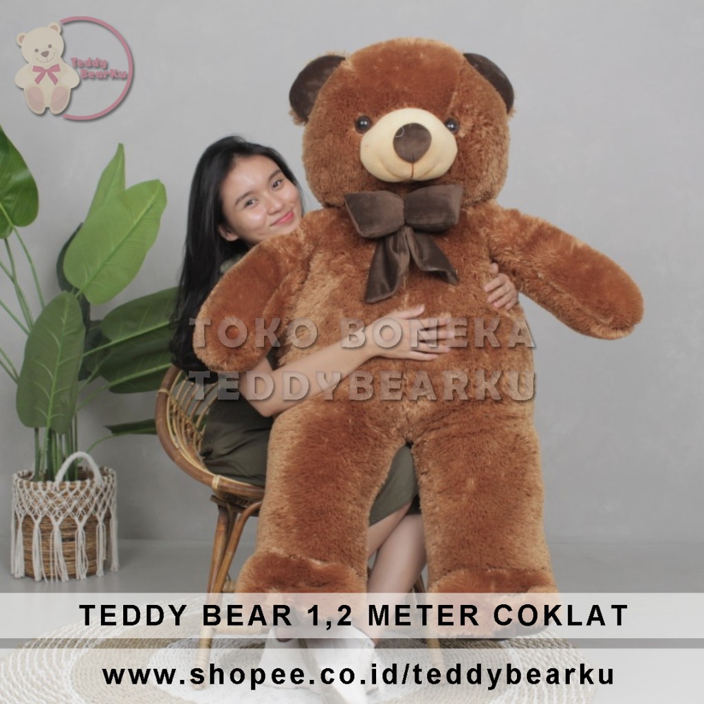 Jual Boneka Teddy Bear Super Jumbo 1,2 Meter Warna Coklat | Shopee Indonesia
