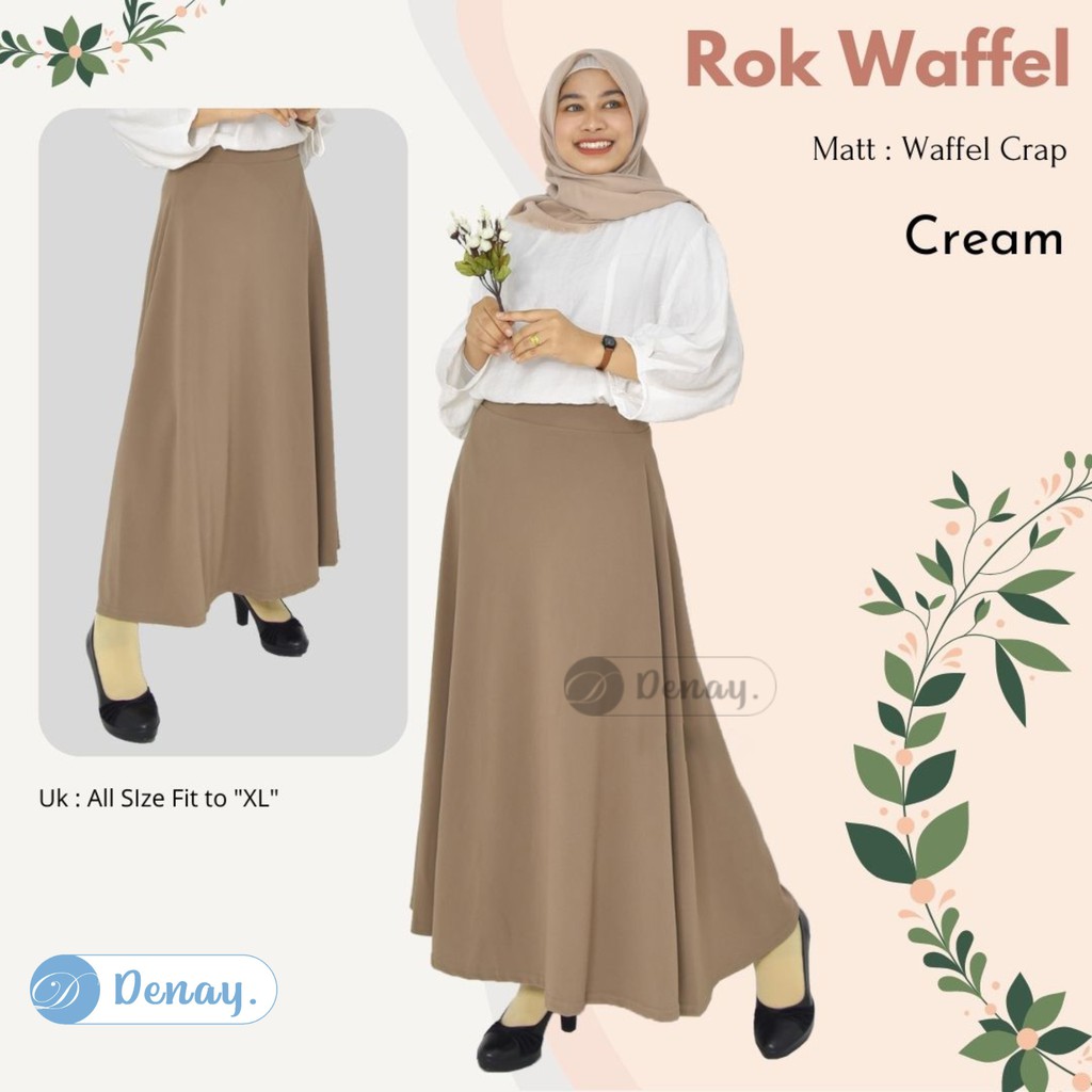 TOKODENAY ROK WAFFLE LEBAR BAWAHAN MUSLIM WANITA MODE PAYUNG