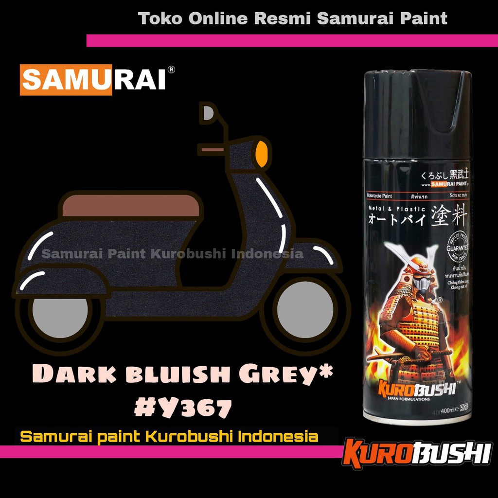 Jual Samurai Paint DARK BLUISH GREY Y367 Warna Abu abu Monyet Yamaha
