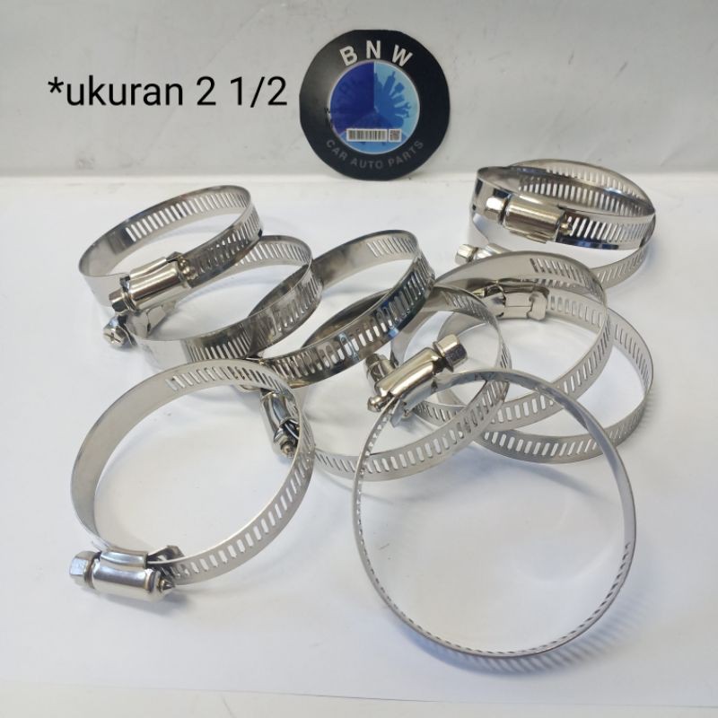 Jual Hose Clamp Stainless / Ring Klem Selang 2 1/2" Inch Best Quality | Shopee Indonesia