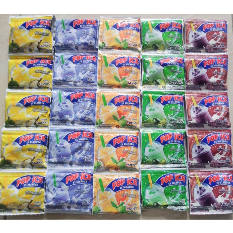 Jual Pop Ice Es All Varian Minuman Serbuk Bubuk (5pcs) Shopee Indonesia