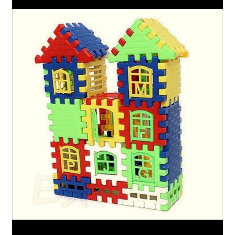 Jual Mainan Anak Edukasi Rumah Susun Funny House Blocks Isi 44Pcs Indonesia|Shopee Indonesia