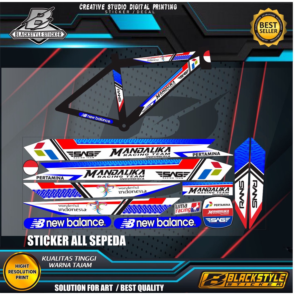 Jual STICKER MANDALIKA BUAT JENIS SEPEDA GUNUNG / SEPDA SANTAI BIKE