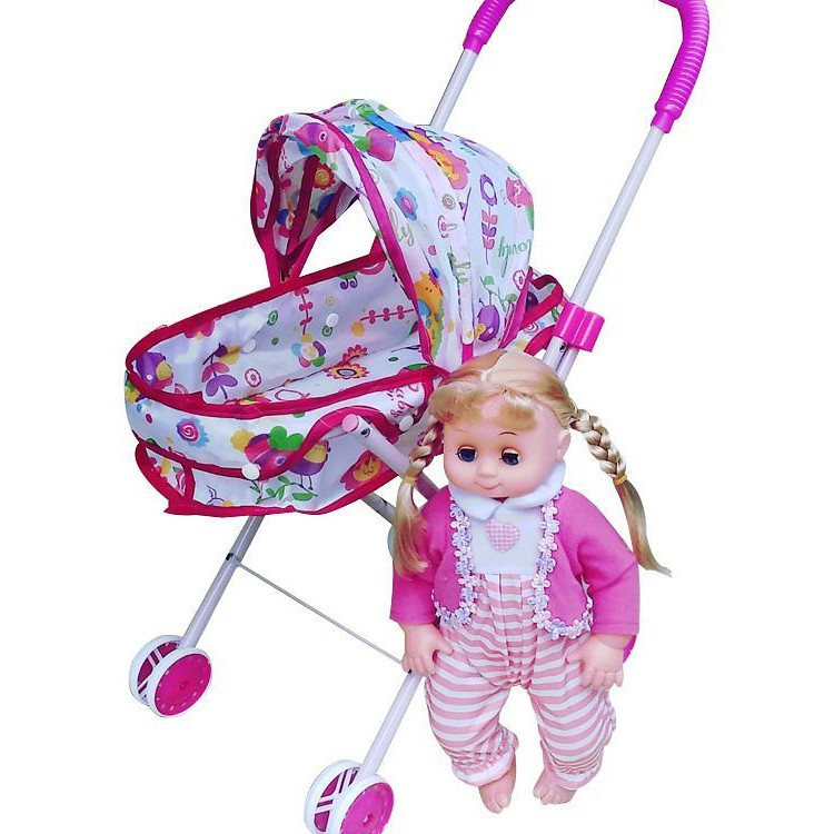 Jual Wy Mainan Stroller Bayi Besi + Boneka Barbie / Trolley Baby / Dorongan Boneka | Shopee Indonesia