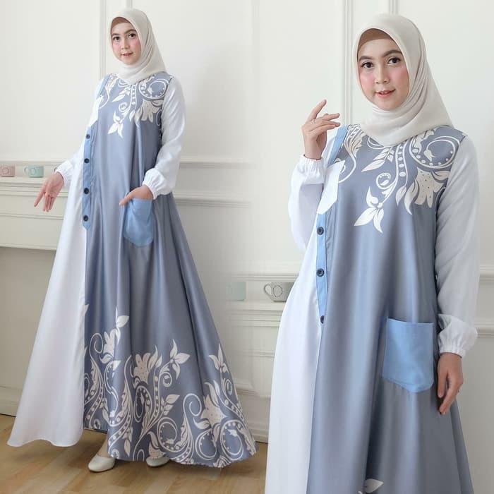 (COD) DAILY THINGS BAJU GAMIS JUMBO WANITA TERBARU FIT L SAMPAI XXL LINGKAR DADA 140CM SALMA B25