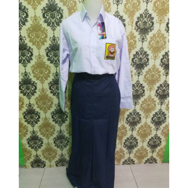 1 set seragam SMP lengan panjang rok span lipit 2 Shopee