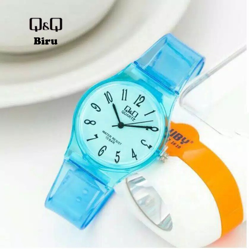 Jam Tangan Jelly Angka Rubber Transparant Transparan bening Karet jam