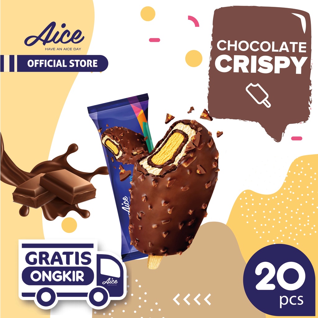 Jual Aice Ice Cream Chocolate Crispy Es Krim 20pcs Shopee Indonesia
