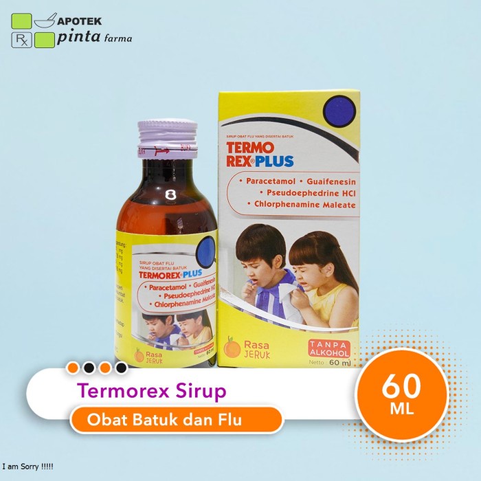 Jual TERMOREX PLUS 60 ML Menghilangkan gejala flu yang disertai dengan