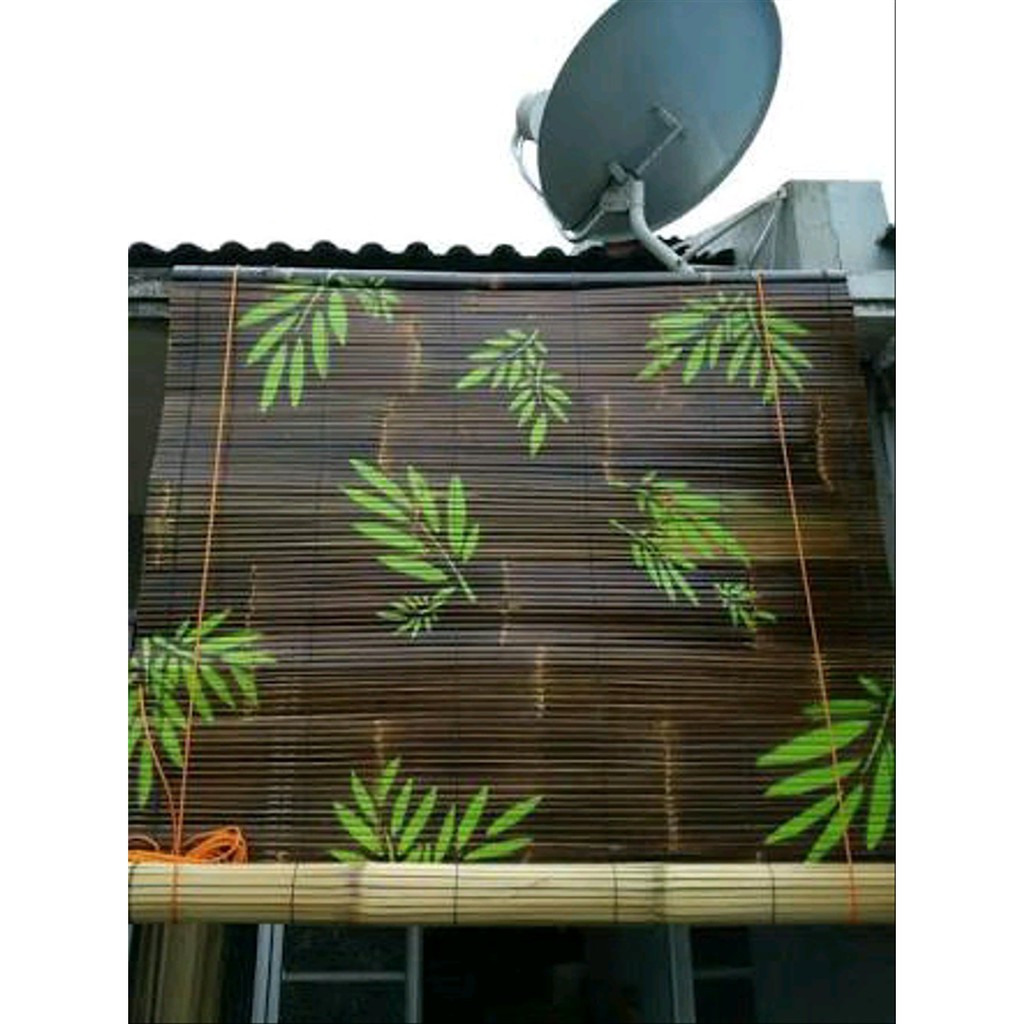 tirai bambu motif size 1x2mtr include tali dan katrol besi Best Quality