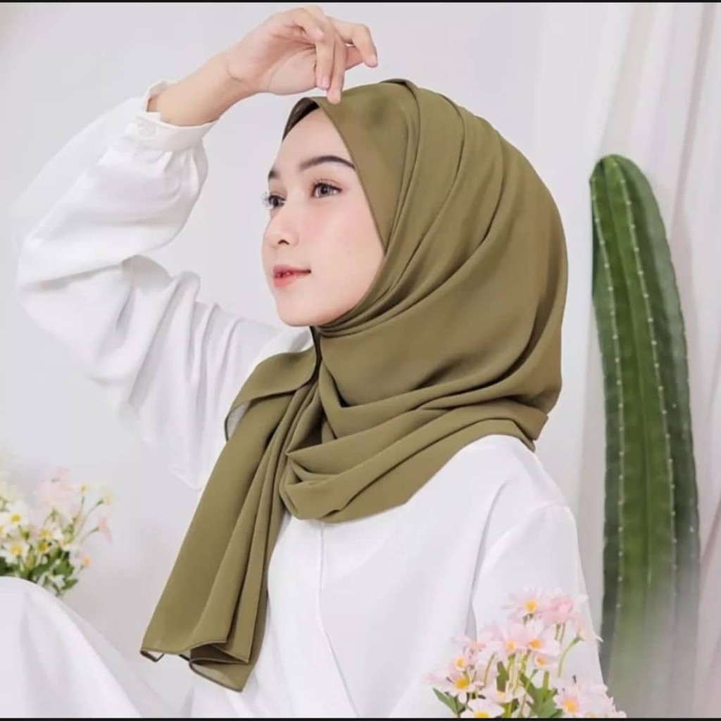 Pashmina ceruty baby doll polos premium//hijab pashmin sabyan//p*l 180