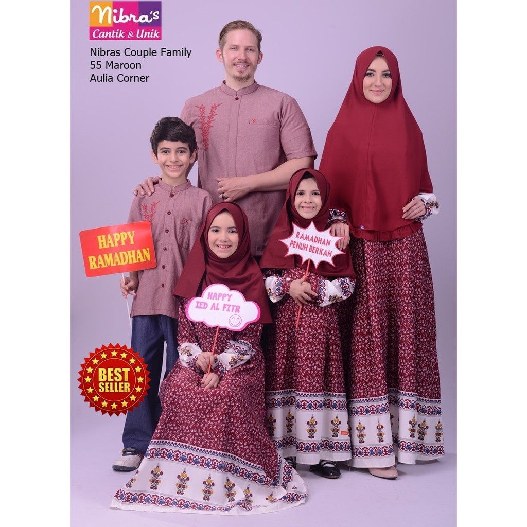 Jual EKSLUSIF MURAH Seragam Keluarga Nibras Couple Family 55 Maroon Baju  Lebaran Keluarga Indonesia|Shopee Indonesia
