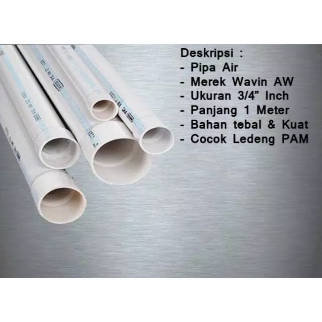 Jual Pipa 3/4" inch inci 1 meter Paralon PVC Wavin Rucika AW Shopee