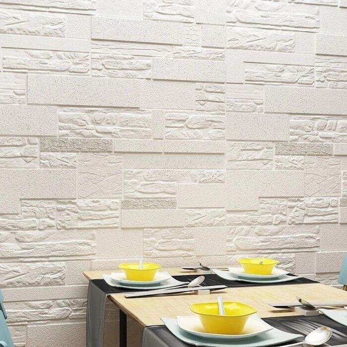 Jual 3D Wallpaper Dinding Foam Wallfoam Motif Batu Alam Kombinasi