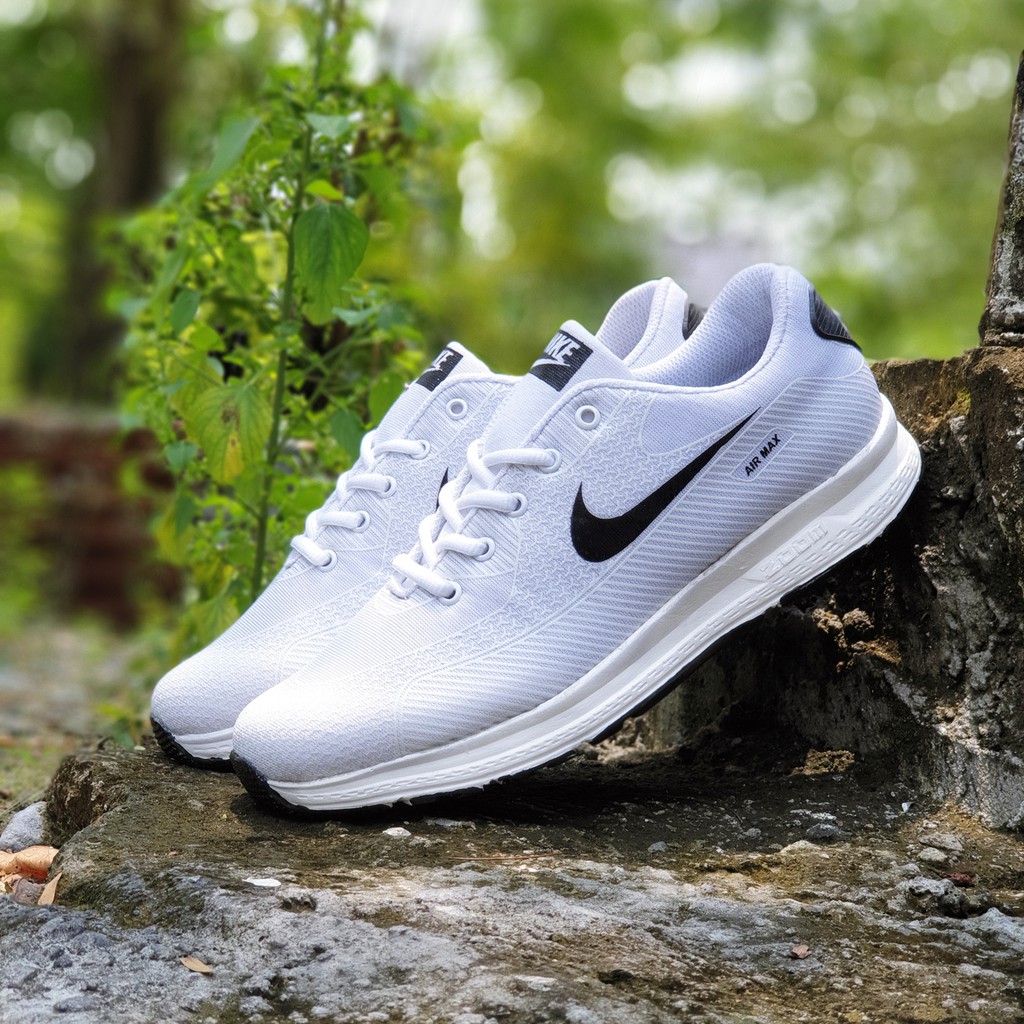 Sepatu Sport Nike Airmax Zoom Grade Ori Full White Putih Sneakers