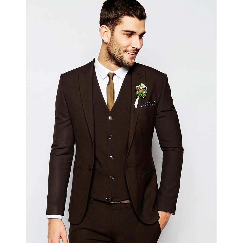 Jual Setelan Jas Pengantin Warna Coklat - Wedding Suits | Shopee Indonesia