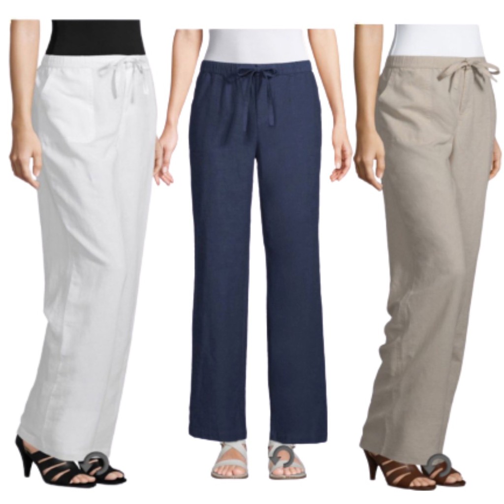 LIC CLAIRBORNE Celana Bahan Wanita Classic Straight Linen