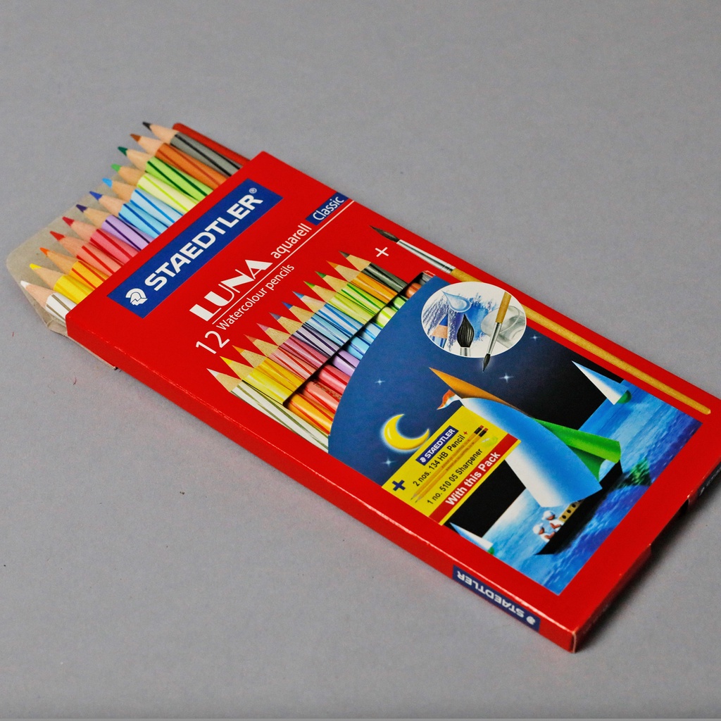 Jual Staedtler Luna Watercolor pencils 12 warna Full Length Shopee