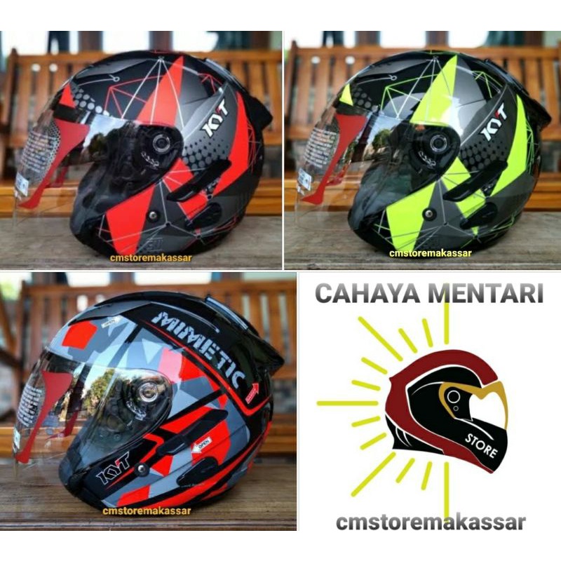 Jual Helm KYT Galaxy Slide Half Face Helmet SNI DOT Double Visor