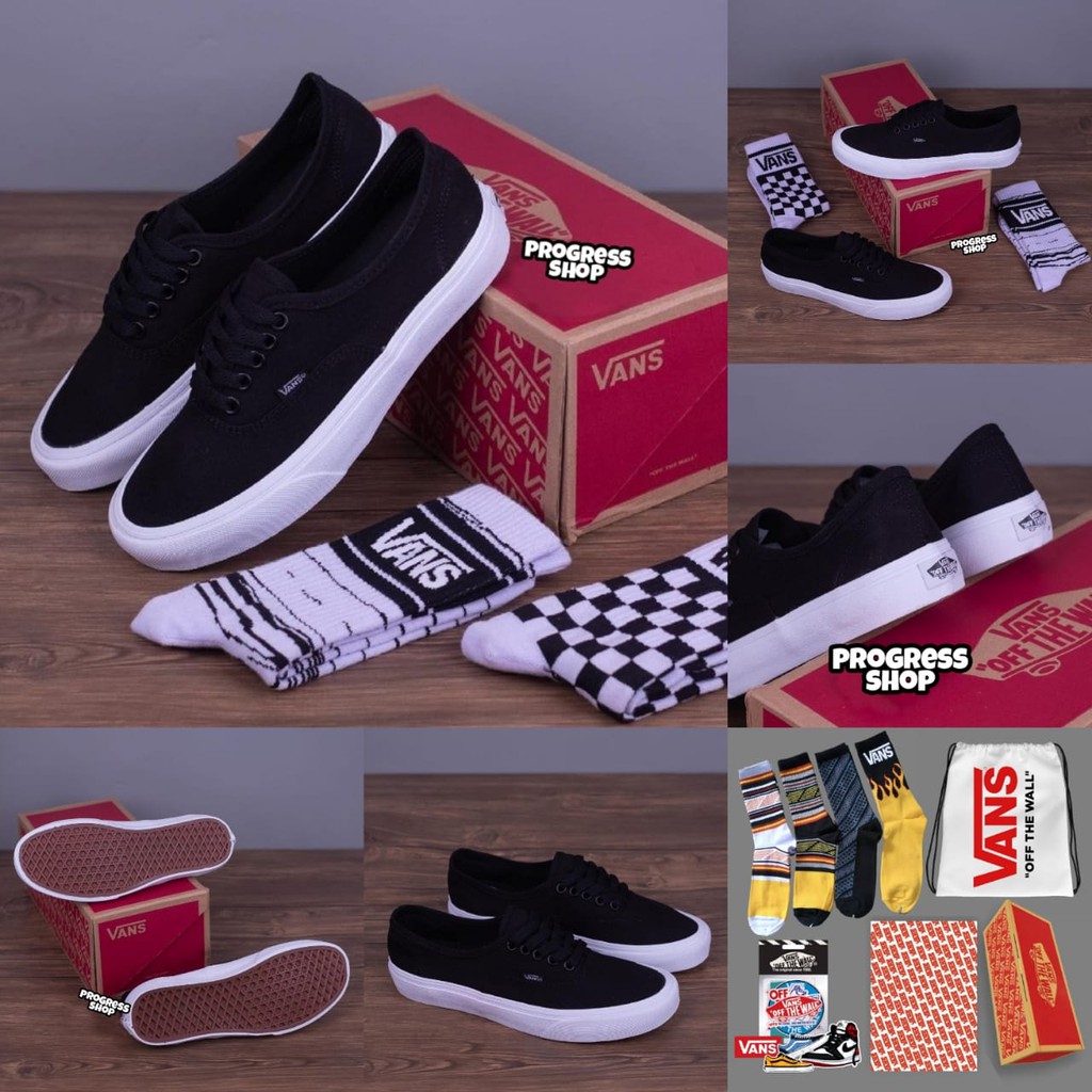 Sepatu Vans Authentic Mono Black Premium BNIB Import Made In China