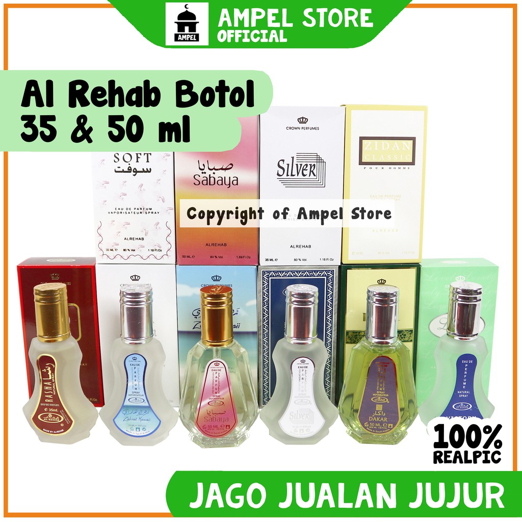 Parfum Al Rehab Botol Spray 35 & 50 ml Asli Arab Saudi