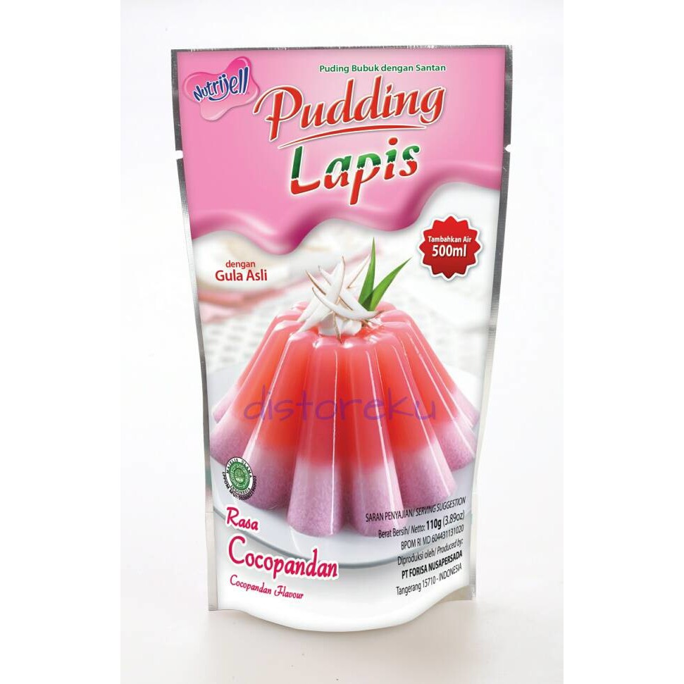 nutrijel PUDING lapis rasa COCOPANDAN flavour 110gr (3.89oz) Shopee