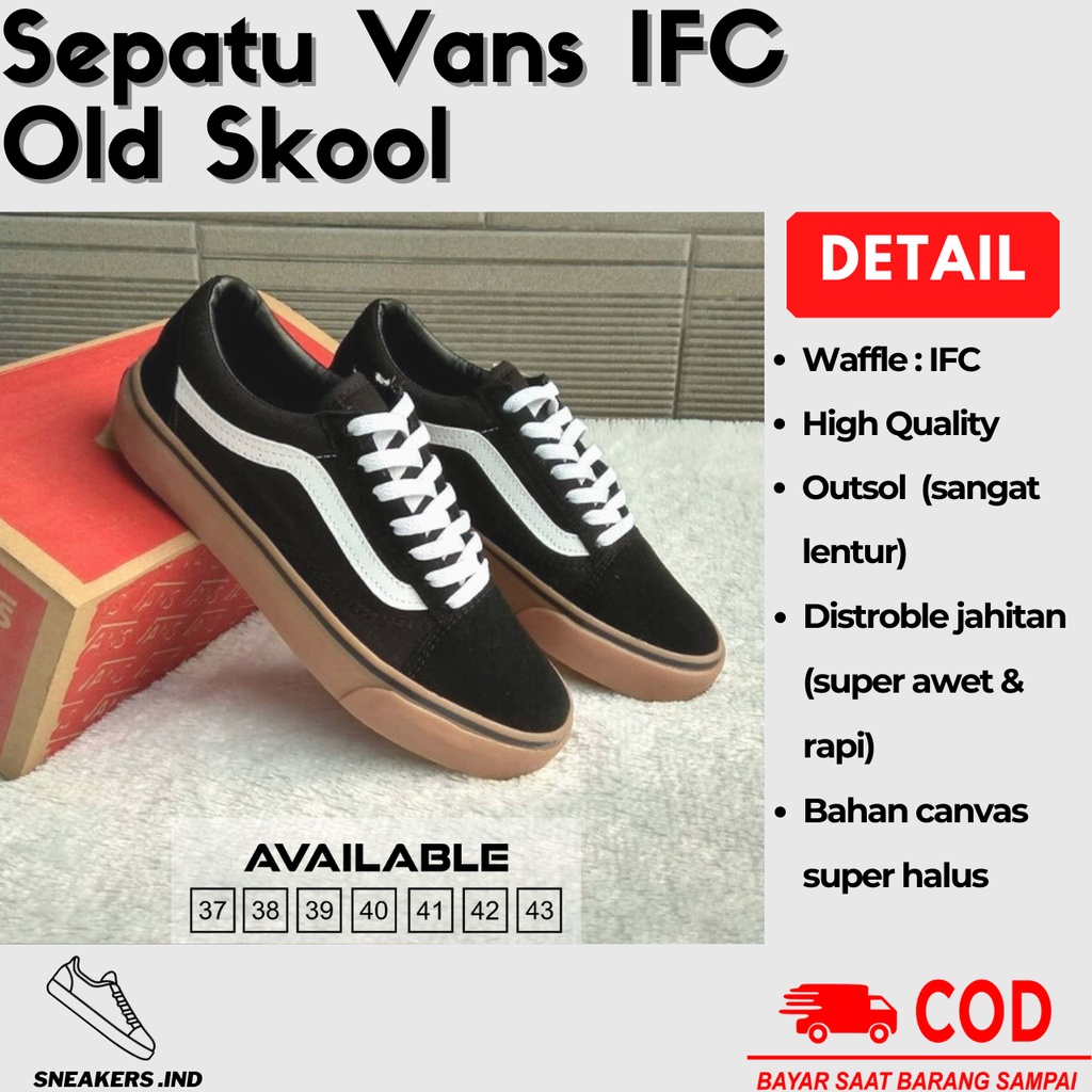 Sepatu Vans Old Skool Classic Pria Wanita Warna Black gumb Shopee