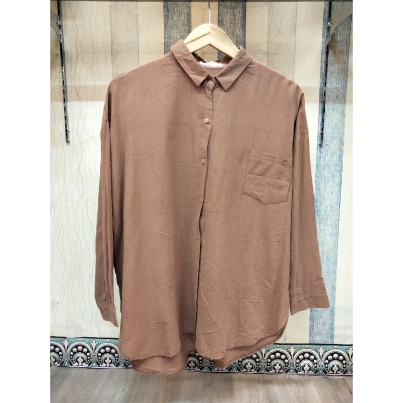 Jual New!! Kemeja Wanita Warna Coklat | Shopee Indonesia