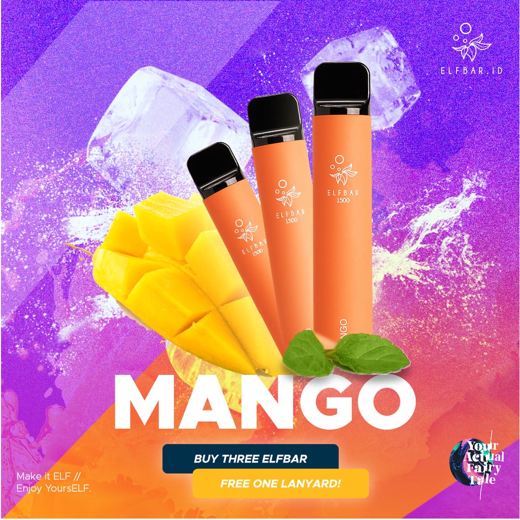 Jual ELFBAR ELF BAR 1500 Mango Disposable Pod / Disposable Vape / Vape