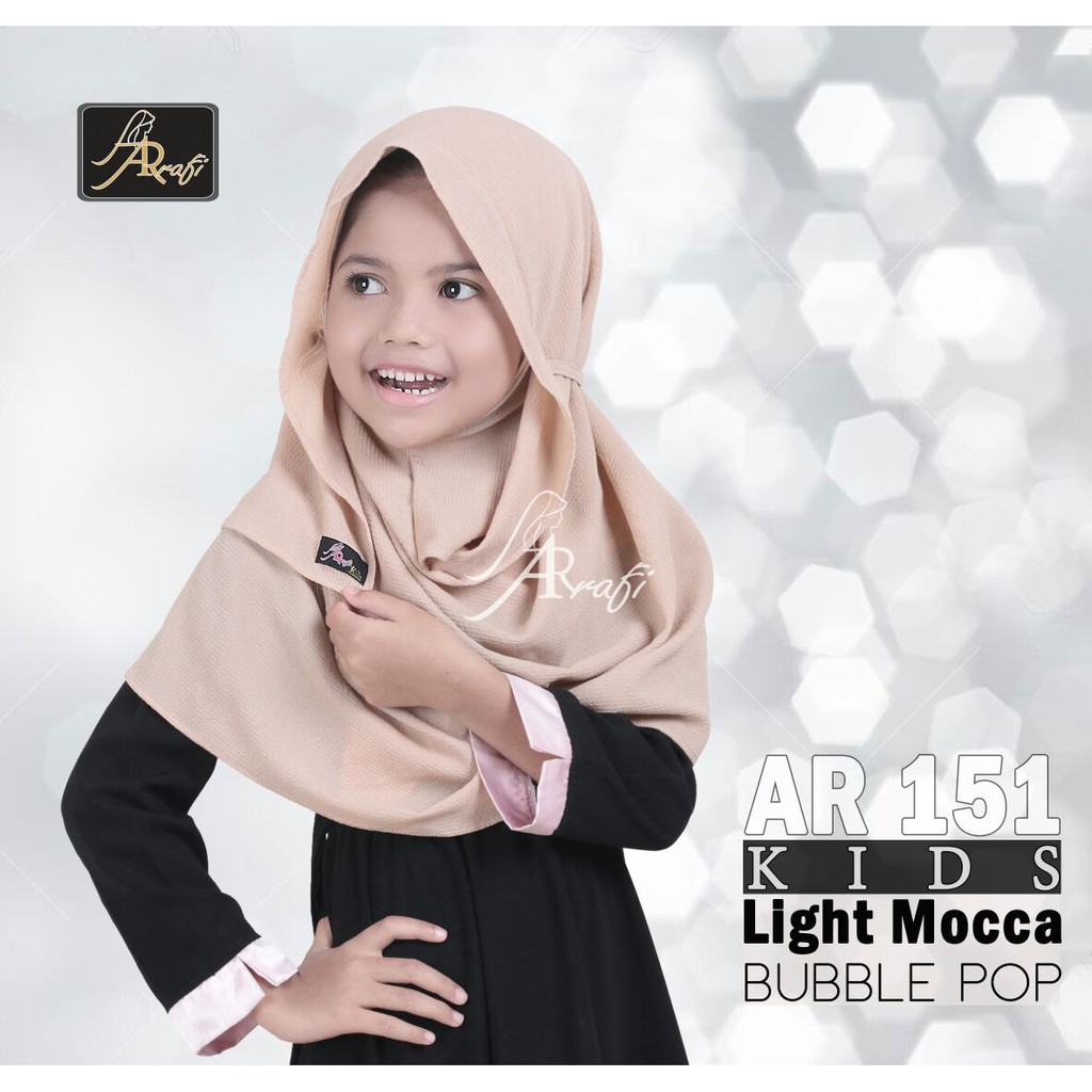 Jilbab Ar Rafi AR 151 KIDS / Hijab Pashmina Instan Tali Anak / Khimar